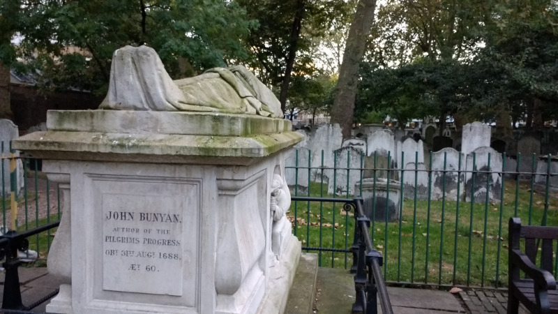 Bunhill Fields, London — nonconformist burial ground, including the graves of John Bunyan, Hanserd Knollys, William Kiffin, John Gill, Andrew Gifford, John Rippon and other Baptists